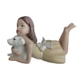 thumbnail image 2 of Figura de perro de niña, decoración de escritorio, obra de arte coleccionable, adorno, regalo creativo Amarillo a la izquierda, 2 of 9