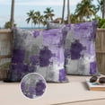 thumbnail image 3 of Purple Grey Outdoor Pillow Covers 16x16 Set of 2,Waterproof Patio Throw Pillowcase Protectors,Modern Oil Painted Abstract Art Aesthetics Decorative Pillow Shams Cushion Covers for Seat Bed Couch Sofa, 3 of 8