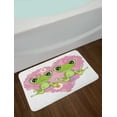 thumbnail image 2 of Love Bath Mat, Two Cartoon Frogs on a Background of Heart in Love Happiness Flowers Art, Non-Slip Plush Mat Bathroom Kitchen Laundry Room Decor, 29.5 X 17.5 Inches, Dried Rose Lime Green, Ambesonne, 2 of 2