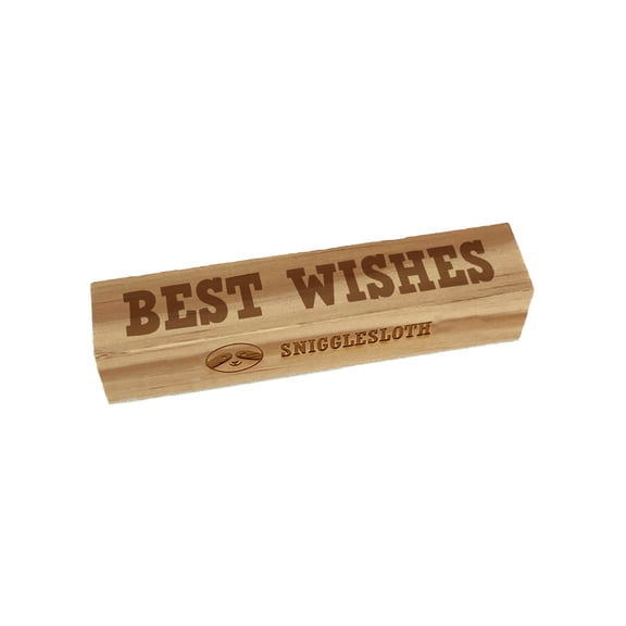 Best Wishes Happy Text Rectangle Rubber Stamp Stamping Scrapbooking Crafting - Small 2.50in