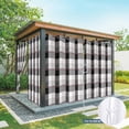 thumbnail image 6 of Black Grey Plaid Outdoor Curtains for Patio Waterproof, Grommet Outdoor Privacy Panels, Modern Abstract Ombre Gingham Checkered Weatherproof Outside Curtains for Porch/Cabana 54"Wx108"L, 2 Panel, 6 of 8