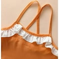 thumbnail image 4 of Styles I Love Toddler Kid Girls Ruffle One-Piece Swimsuit Solid Bathing Suit Beach Swimwear (Terracotta, 100/2-3 Years), 4 of 7