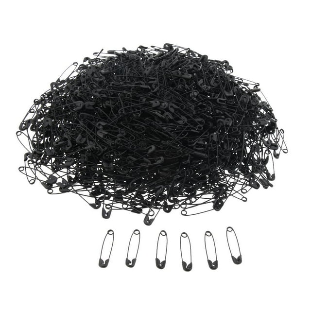koolsoo Glossy Metal Needle Pins Nickle Plated 1000PCS 22mm Black
