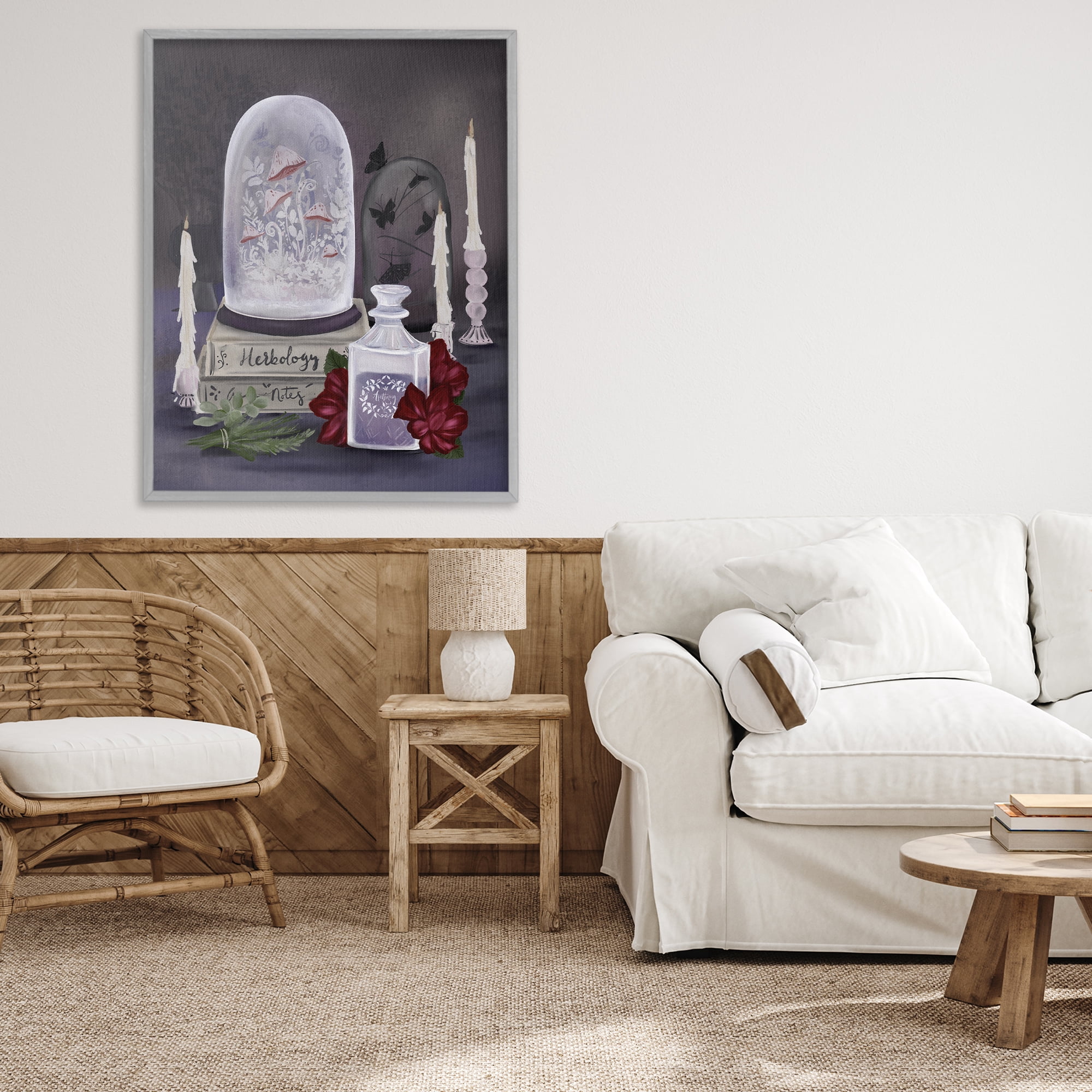 Stupell Industries Spooky Apothecary Vibes Gray Framed Giclee Art, design by Adreane Fippinger