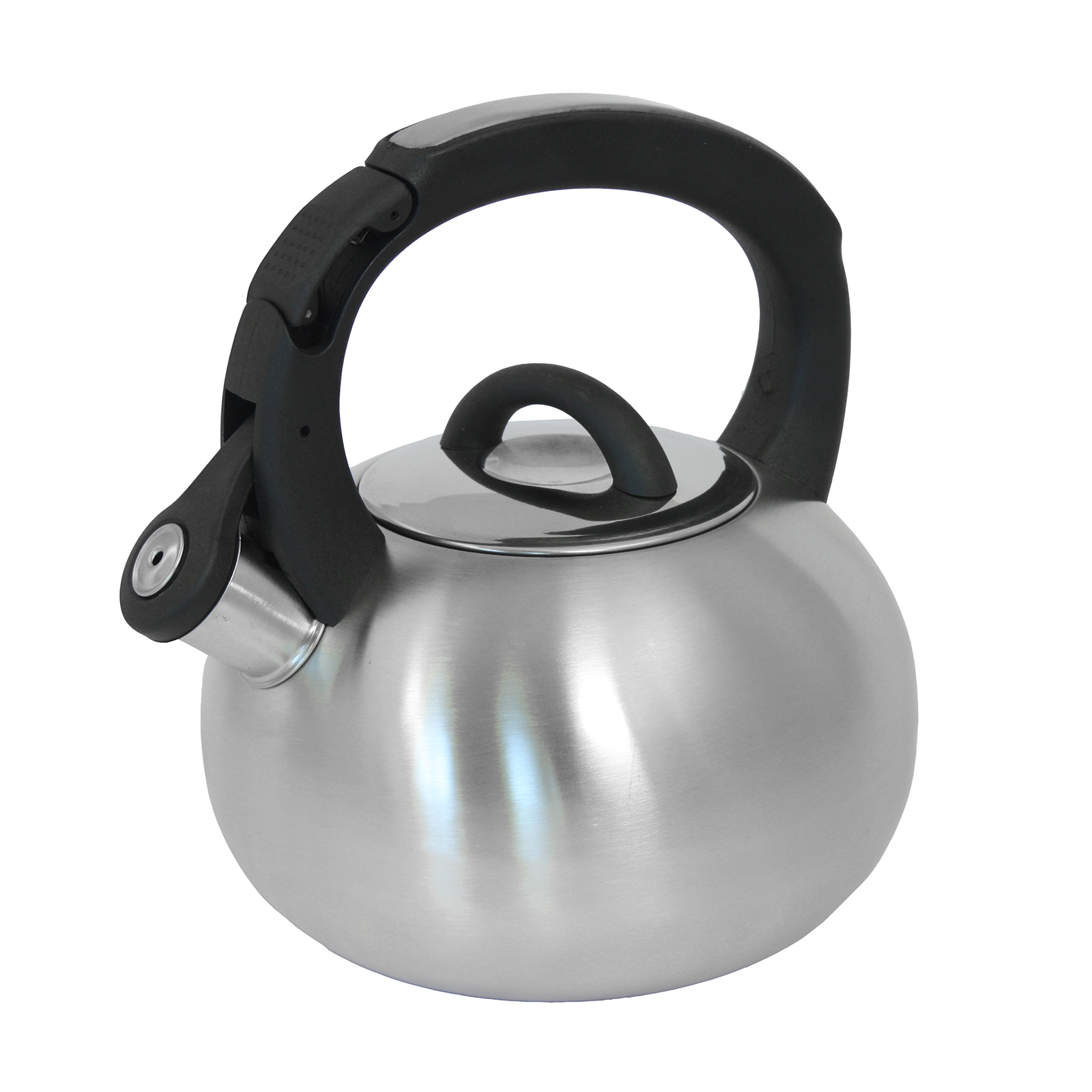 Mr. Coffee Piper Shine 2 Qt Whistling Tea Kettle, Brushed Stainless