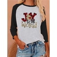 thumbnail image 4 of Qarigey Blusas de manga tres cuartos Mujer Impreso 3/4 Camiseta de algodón con manga Casual Blusa diaria Tops, Negro, M Prendas para la parte del cuerpo Negro XXL Qarigey AP003797-05, 4 of 5