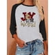 thumbnail image 4 of Qarigey Blusas de manga tres cuartos Mujer Impreso 3/4 Camiseta de algodón con manga Casual Blusa diaria Tops, Negro, M Prendas para la parte del cuerpo Negro XXL Qarigey AP003797-05, 4 of 5