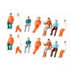 thumbnail image 1 of 14 figuras pintadas a mano, miniaturas de personas, figuras de personas, juguetes para fotografía, decoración de escenarios, regalo. Escala 1:75, 1 of 9