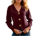 thumbnail image 1 of Veste pour Femmes, Chandail à Manches Longues Couleur Unie, Pulls pour Femmes, 1 of 8