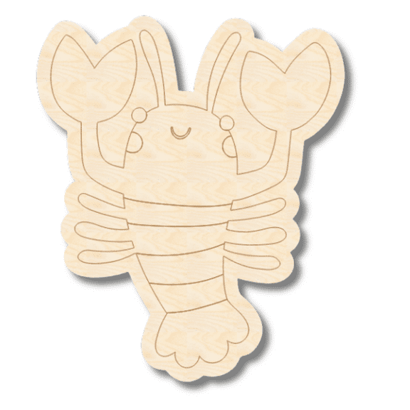 Unfinished Wood Etched Lobster Shape 20" / 1/4"
