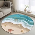 thumbnail image 2 of Round Area Rug-3ft Starfish Summer Beach Ocean Non Slip Washable Circle Carpet Soft Large Floor Rugs for Living Room Bedroom Nursery Office, 2 of 9