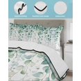 thumbnail image 4 of Quilts Twin Size, Sage Green Eucalyptus Leaves Soft Comforter Bedding Set for Bed, Spring Farmhouse Botanical Lightweight Quilted Bedspread with Pillow Cover(2 Pieces) for All Season, 68x86 Inch, 4 of 6