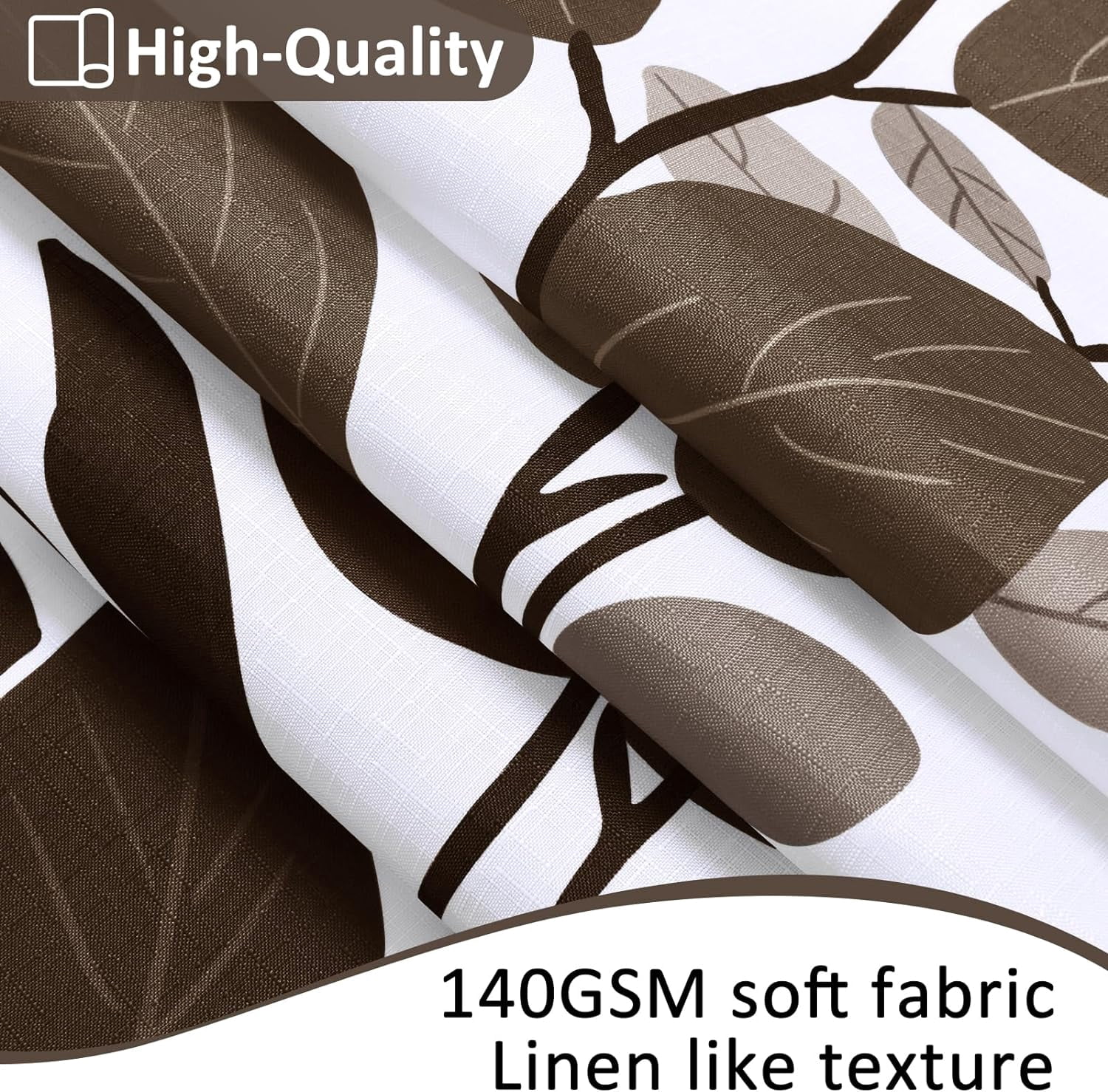 Brown Leaf Shower Curtain for Bathroom Botanical Eucalyptus Nature Eucalyptus Shower Curtain Set Floral Leaves Bathroom Decor Natural Bath Curtain 72x72