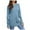 Blue, variant on Womens T Shirts Long Sleeve Top Round Neck Basic Fashion Printed Tshir Thumbhole Tunic Tshirts