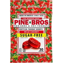 Pine Bros. Sugar Free Wild Cherry Gummy Sore Throat Drops, 24 Count