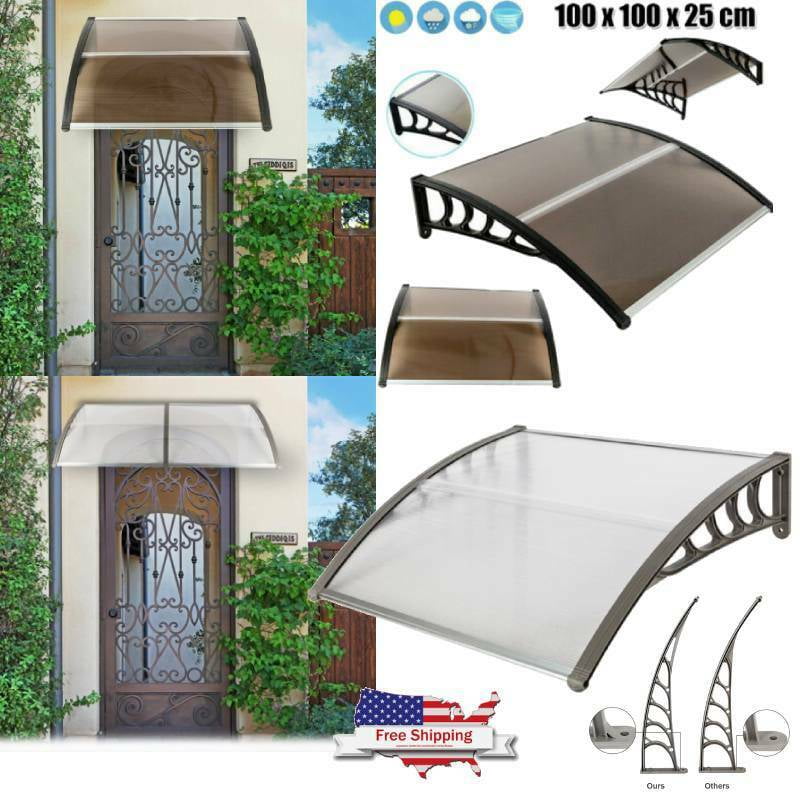 Outdoor Window Front Door Rain Cover Awning Patio Eaves Canopy UV Protector US 
