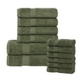 thumbnail image 2 of Superior Franklin 12-Piece Cotton Towel Set, Super Soft Quick Dry Fade Resistant Towels, Forest Green, 2 of 11