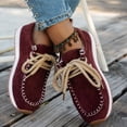 thumbnail image 4 of Pandaie Mocassins pour Femmes Confortables à Lacets Classiques Rétro Espadrilles Affaires Formelles Travail Marche Course Chaussures Décontractées Bordeaux 9.5, 4 of 8