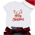 thumbnail image 5 of jsaierl Christmas Shirts for Women Short Sleeve Merry Christmas Print Tops Fashion V Neck Shirt Bleached Tunic Tees Blouse Top for Women Fashion 2025, 5 of 8