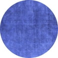 thumbnail image 1 of Ahgly Company Machine Washable Indoor Round Persian Blue Bohemian Area Rugs, 3' Round, 1 of 4