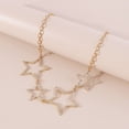 thumbnail image 4 of Ziurtnc Women Star Shape Choker Necklace Shining Rhinestones Inlaid Clavicle Necklace Retro Elegant Geometric Star Necklace Gift, 4 of 7