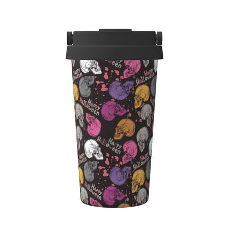 Hirioo Halloween Skeleton for Coffee Travel Mug Insulated Coffee Mug with Lid
