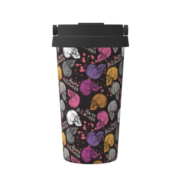 Hirioo Halloween Skeleton for Coffee Travel Mug Insulated Coffee Mug with Lid