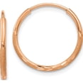 thumbnail image 1 of 14K Rose Gold 1.25mm Diamond-Cut Endless Hoop Earring (15.5 X 15.75) Made In Peru xy1257, 1 of 6