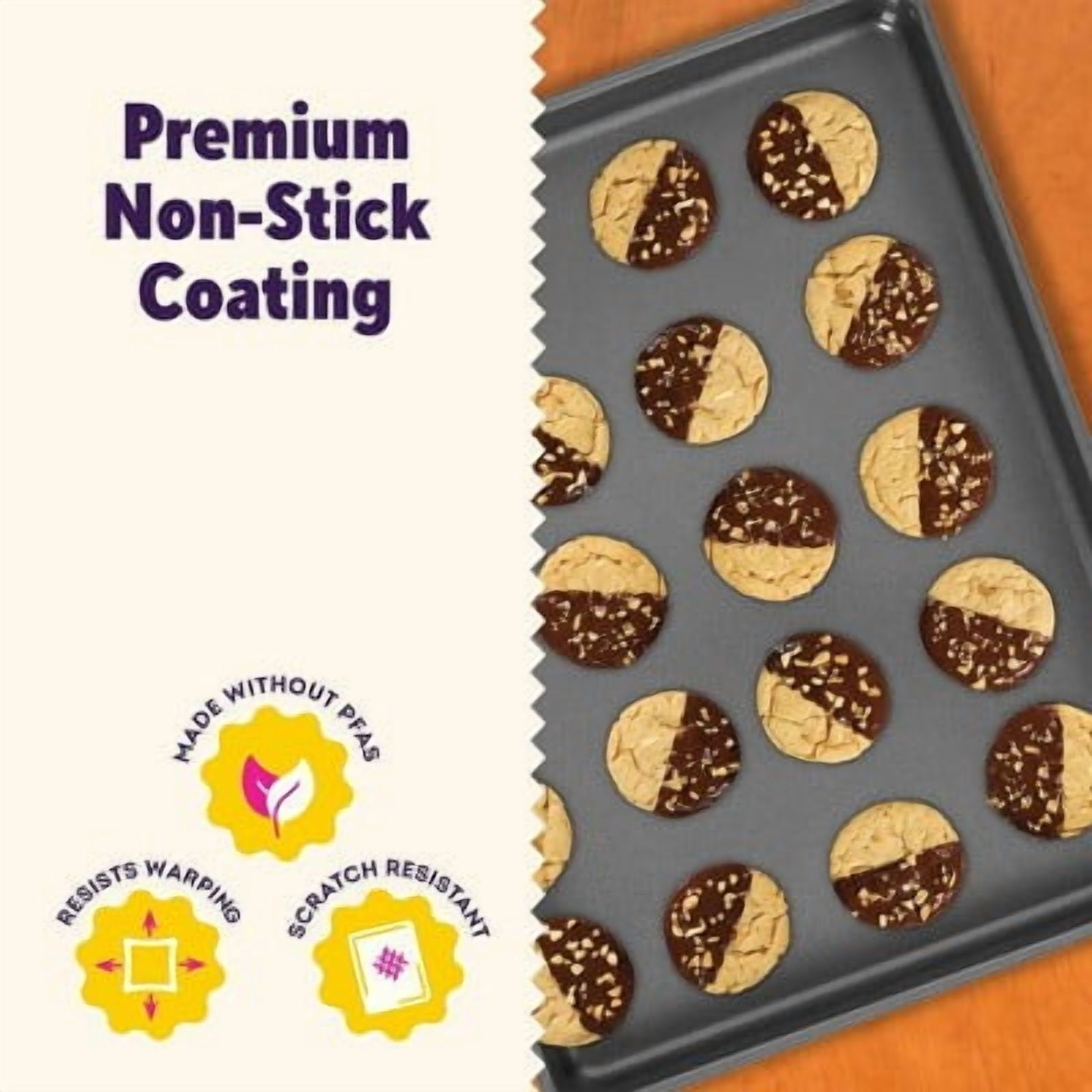 Wilton Ultra Bake Professional 12" x 16" Nonstick Large Baking Pan: Steel Jelly Roll Pan, Dishwasher-Safe Baking Sheet