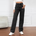 thumbnail image 6 of LYMAYTER Women's High Waist Wide Leg Jeans Vintage Wash Stretchy Soft Denim Pants S-5XL, 6 of 10