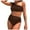 Coffee, variant on Women's One Shoulder Cutout Bikini Set 2 Piece Swimsuit Cheeky Bikini Beads Bathing Suit Green for Size XXL