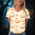 thumbnail image 6 of NOLDARES Halloween Shirts for Women Funny Halloween Ghost Tshirts Fall Spooky Pumpkin Gift Top(Beige,XXXL), 6 of 9