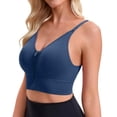 thumbnail image 2 of Npasoilc Front Zipper Sports Bras for Women Solid Color No Underwire Adjustable Straps Full Coverage Fitness Yoga Bra, 2 of 5