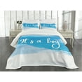 thumbnail image 3 of Ambesonne Blue Quilted Bedspread Set 3 Pcs, Minimalist Brushstroke Effect, Queen Size, Violet Blue and White, 3 of 5