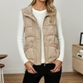 thumbnail image 2 of Gaexia Vest for Women Winter,Elegant Quilted Sleeveless Outerwear Vest With Notched Collar and Front Pockets for Women Winter Casual Fashion, 2 of 7