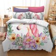 thumbnail image 1 of 3D blanco dibujos animados niños flor unicornio ropa de cama conjunto edredón funda nórdica, fundas de almohada, 1 of 5