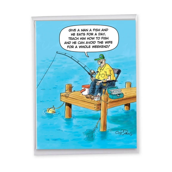 1 Jumbo Funny Happy Father's Day Greeting Card (8.5 x 11 Inch) - Avoid The Wife Dads Day J0303
