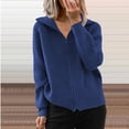 thumbnail image 4 of Chaqueta informal a rayas de otoño e invierno de estilo europeo y americano, cárdigan holgado de punto con cremallera y manga larga, suéter con solapa para mujer, 4 of 5