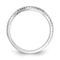 thumbnail image 2 of Solid 14k White Gold Diamond Contoured Curved Notched Wedding Band Ring Size 5.5 (.14 cttw.), 2 of 7