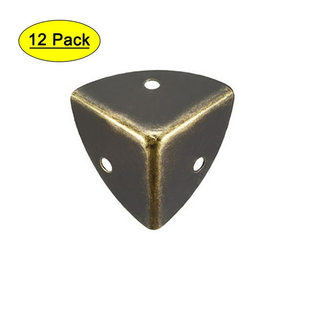 Metal Box Corner Protectors Wooden Box Edge Guard Protector 28 x 28 x 28mm Bronze Tone 12 pcs