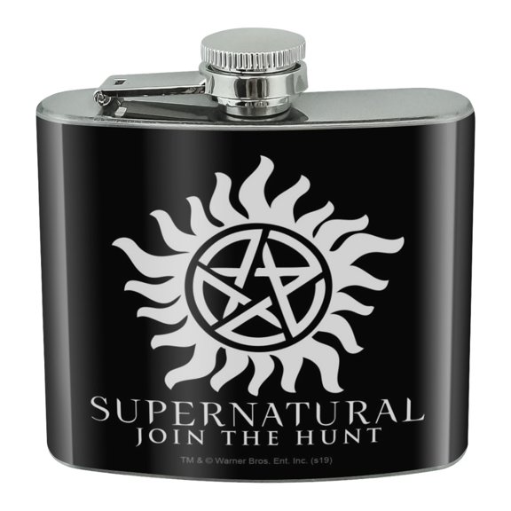 Supernatural Anti Possession Symbol Stainless Steel 5oz Hip Drink Kidney Flask