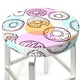 thumbnail image 3 of Xecao's Donuts and Coffee Print Stool Covers offer stylish, washable protection for PU round bar stools, perfect for home or commercial use., 3 of 7