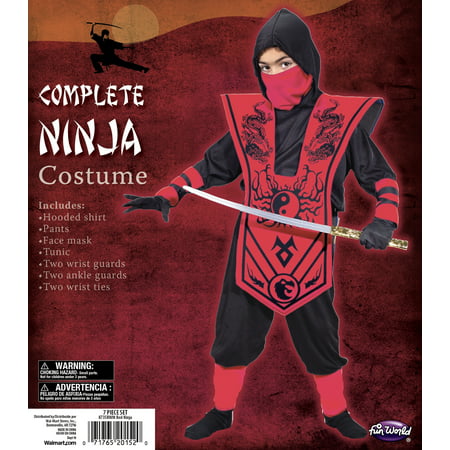 Halloween Boy's Ninja Warrior costume set Size Medium by Fun