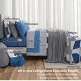 thumbnail image 5 of 17pc College Dorm Essentials Bundle, Queen, Reversible Bed in a Bag Comforter Set, Navy Checker, 5 of 18