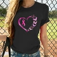 thumbnail image 2 of Lolmot Pink Ribbon Shirts for Women Breast Cancer Awareness T-Shirt Blessed to be Called Breast Cancer Survivor Inspirational Letter Print Breast Cancer Short Sleeve Tee Tops, 2 of 4