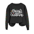 thumbnail image 4 of Sixuan Christmas Shirts for Women, Black Long Sleeve Shirts for Women, Merry Christmas Women's Letter Print Round Neck Long Sleeve Sweatshirt, 4 of 4