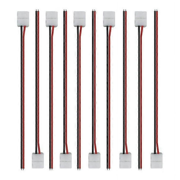 50Pcs LED Tape Connector 2Pin LED Strip Accessories Connectors 10Mm for 2835 3528 5050 5730 5630 SMD LED Strip
