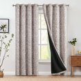 thumbnail image 3 of Curtainking 100% Blackout Curtains for Bedroom Taupe Grey Scroll Floral Window Curtains Grommet Thermal Insulated Drapes for Living Room Farmhouse Vintage Window Treatments Set 84 In 2 Panels, 3 of 9