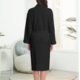 thumbnail image 5 of Long Sleeve Robe for Women Fuzzy Loungewear Oversized Warm Women's Robes Bath Womens Bathrobe Black, 5 of 9