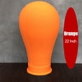 thumbnail image 3 of Cabeza de maniquí de cabeza de bloque de lona de 22 pulgadas, Cabeza de bloque de peluca de lona, Cabeza de estilo Cabeza de peluca colorida para hace naranja Baoblaze cabeza de maniquí, 3 of 8